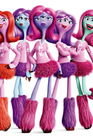 Fondo de pantalla Monsters University Cheerleaders, Python Nu Kappa students 320x480