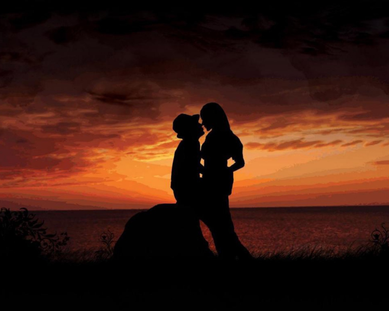 Das Sunset Kiss Wallpaper 1280x1024