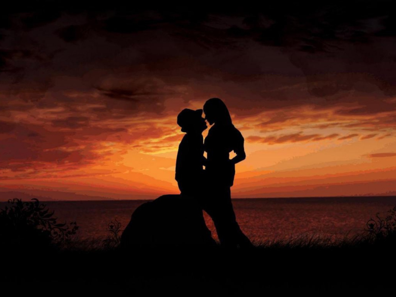 Das Sunset Kiss Wallpaper 1280x960