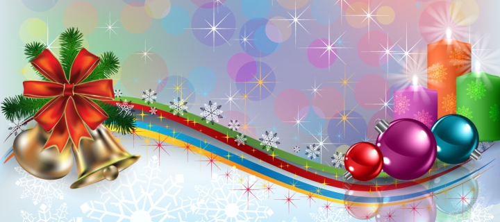 Das Christmas Ornaments Wallpaper 720x320