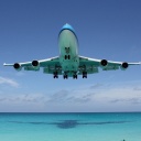 Sfondi Boeing 747 Maho Beach Saint Martin 128x128