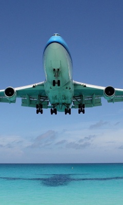 Sfondi Boeing 747 Maho Beach Saint Martin 240x400