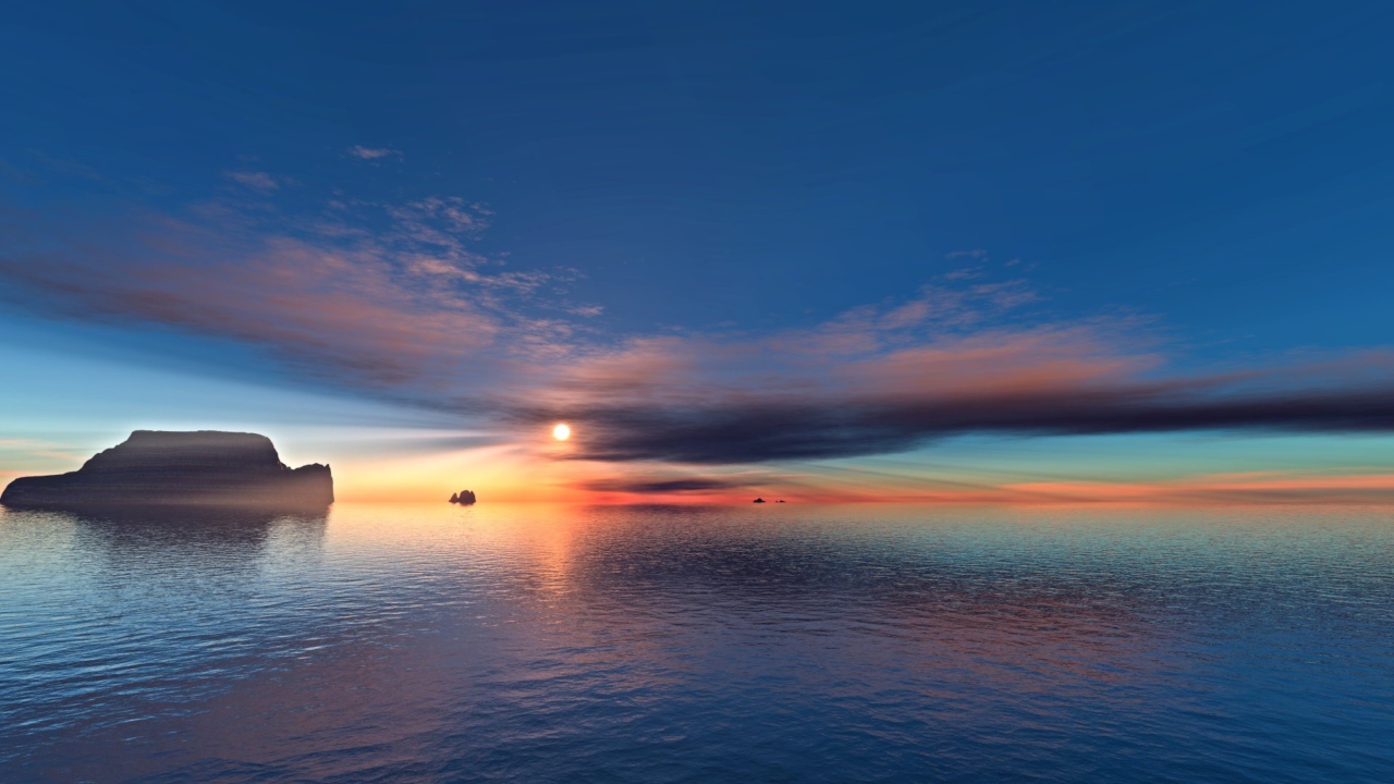 Fondo de pantalla Sunset On Sea 1280x720