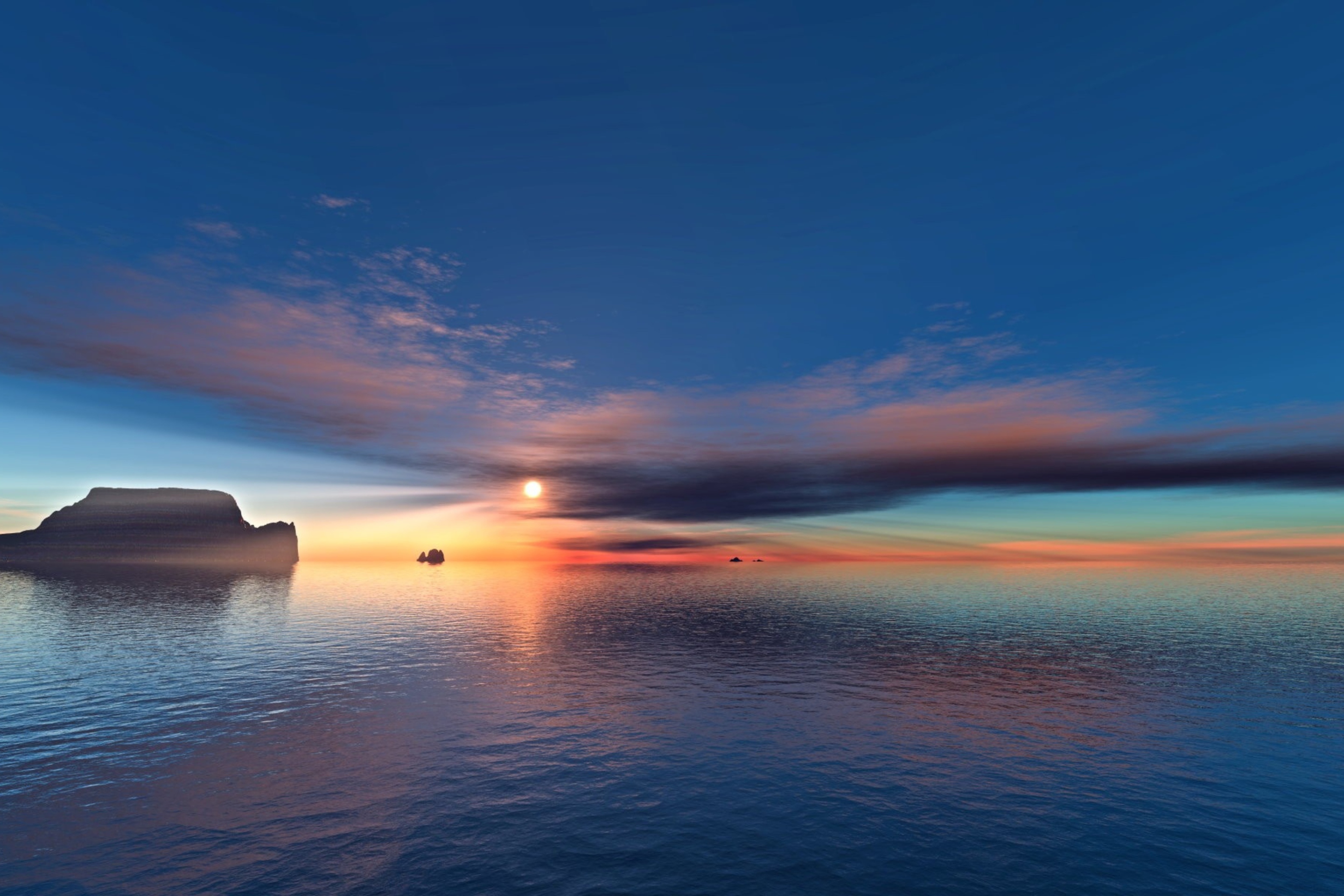 Das Sunset On Sea Wallpaper 2880x1920