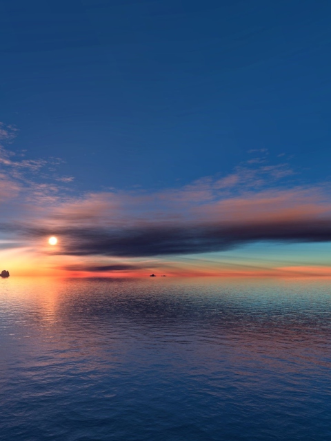 Обои Sunset On Sea 480x640