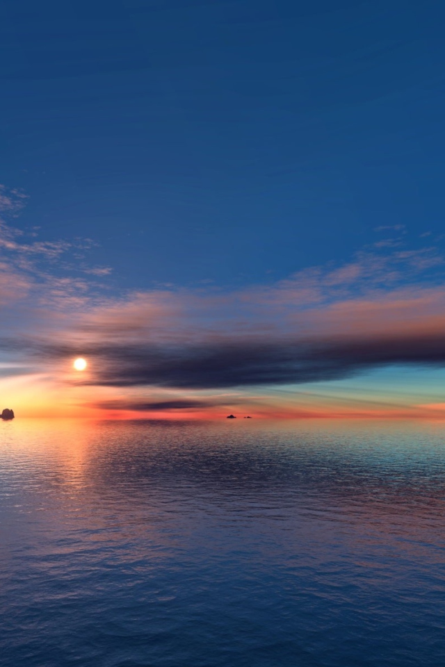 Fondo de pantalla Sunset On Sea 640x960