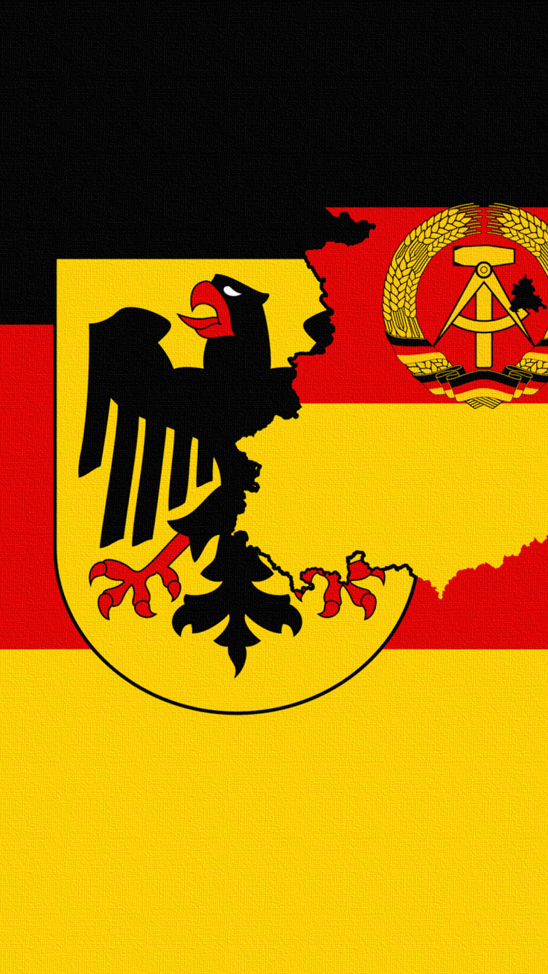 Обои German Flag With Eagle Emblem 1080x1920