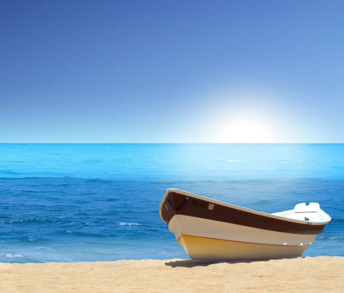 Boat At Pieceful Beach wallpaper 1200x1024