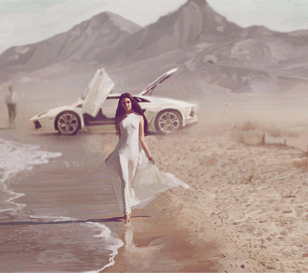 Fondo de pantalla Porsche Girl 1080x960