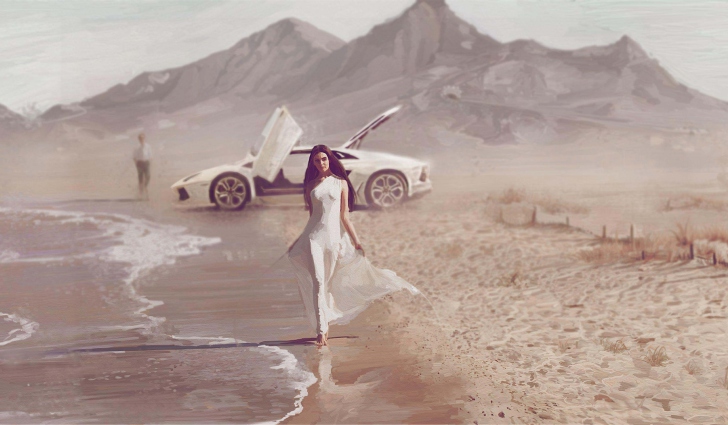 Fondo de pantalla Porsche Girl