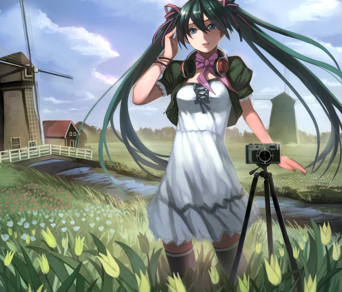 Fondo de pantalla Vocaloid - Girl Photographer Anime 1200x1024