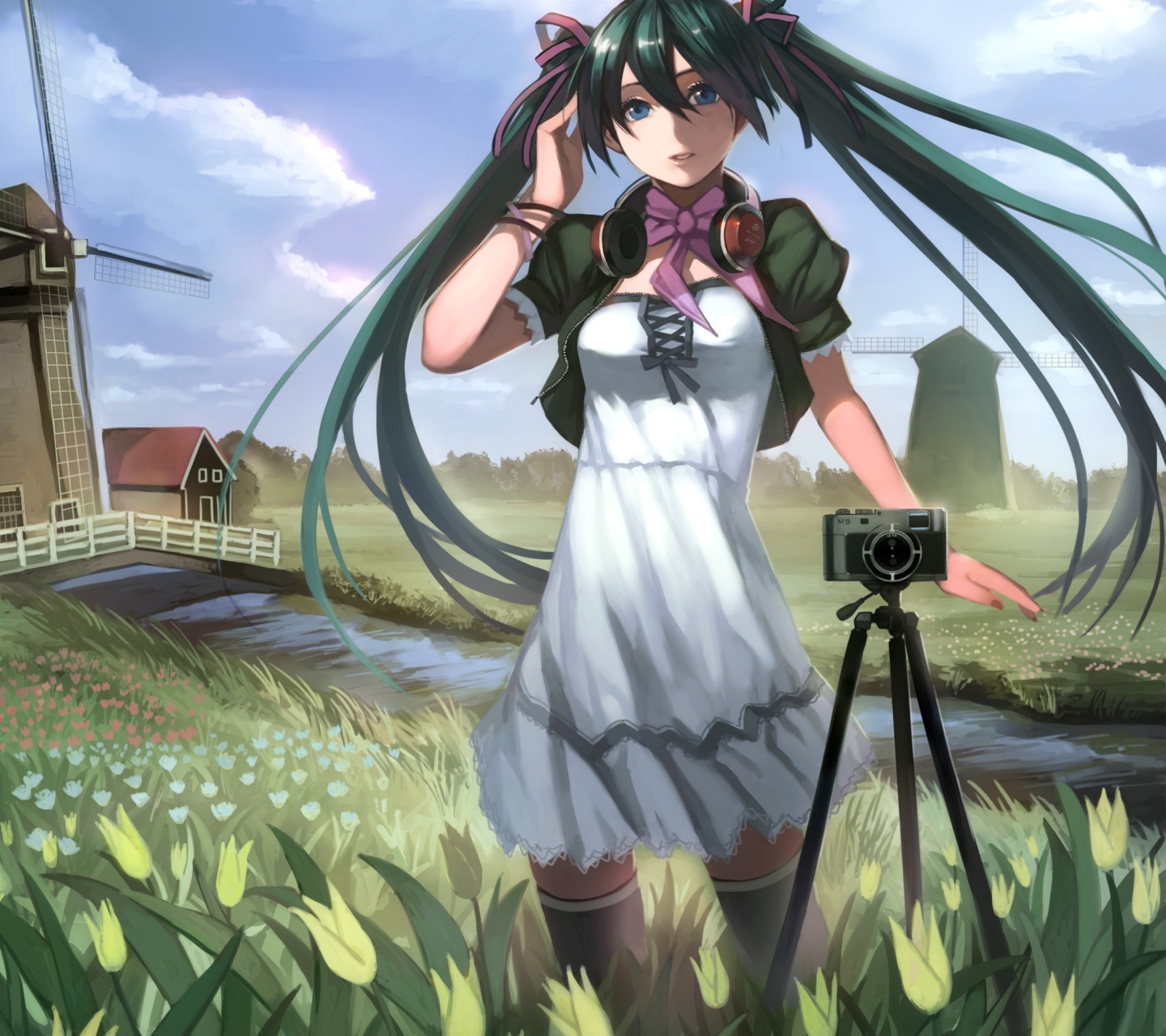 Fondo de pantalla Vocaloid - Girl Photographer Anime 1440x1280