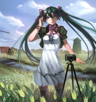 Vocaloid - Girl Photographer Anime - Obrázkek zdarma pro 1024x1024