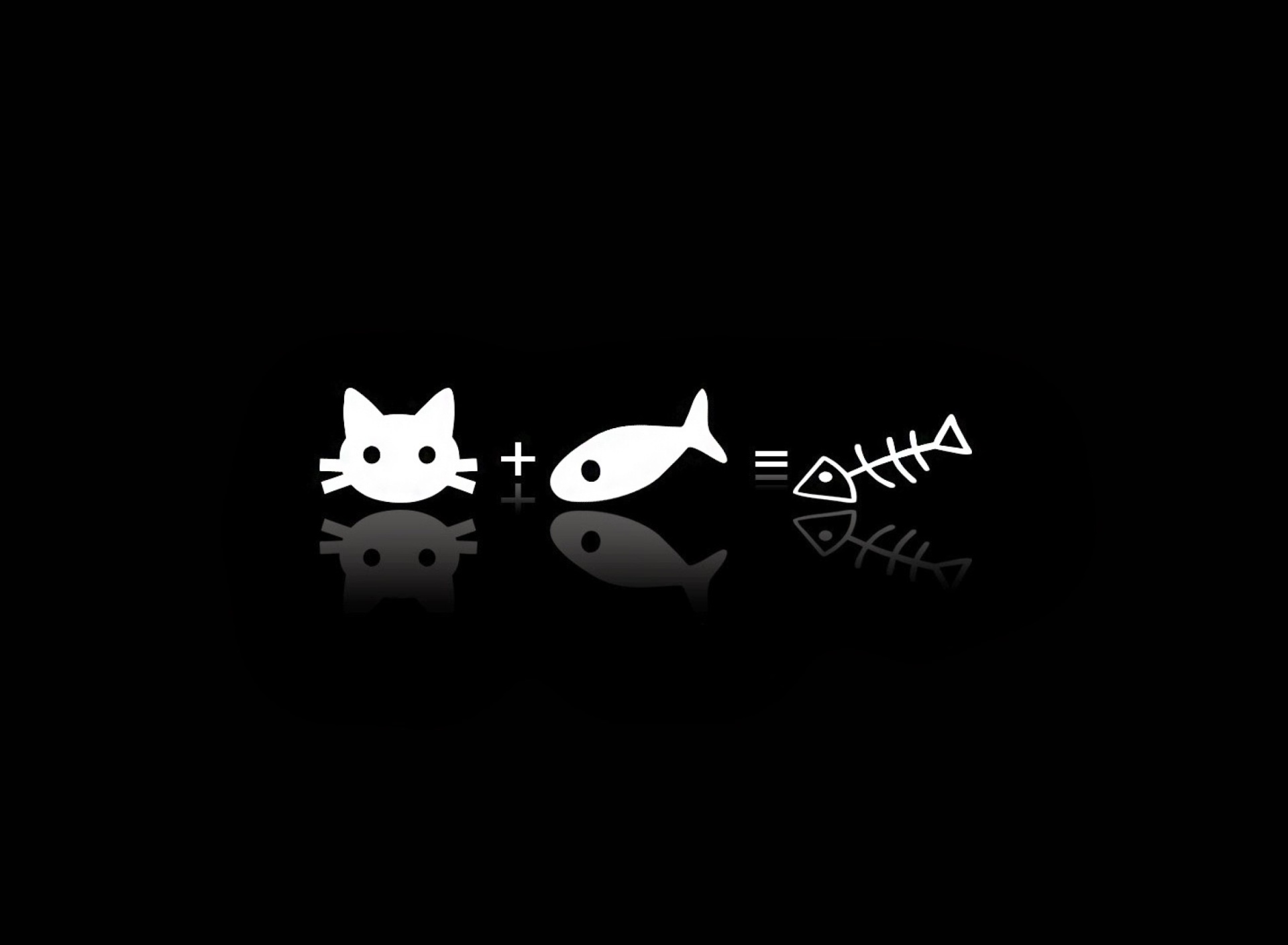 Обои Cat ate fish funny cover 1920x1408