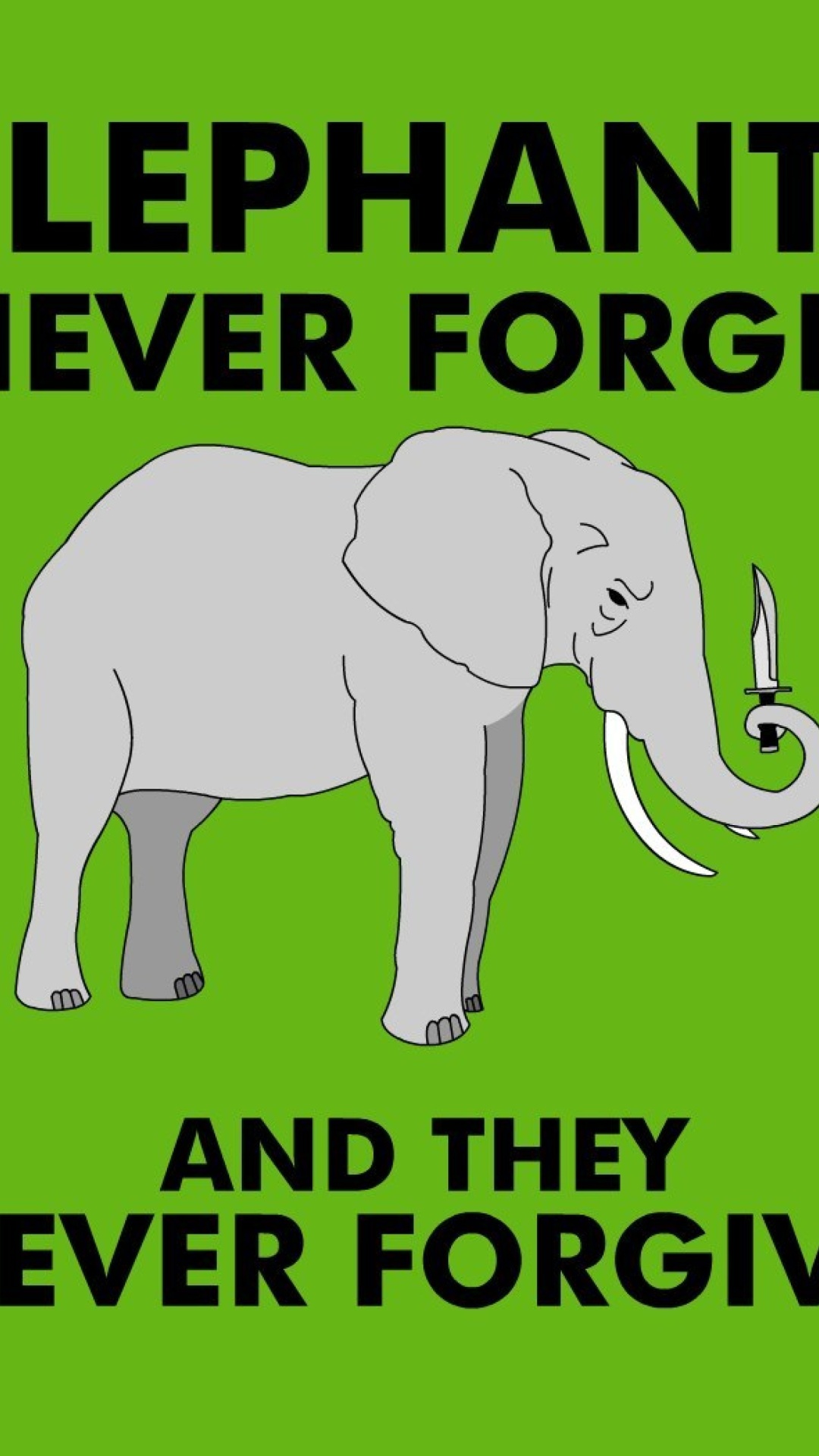 Das Elephants Never Forget Wallpaper 1080x1920