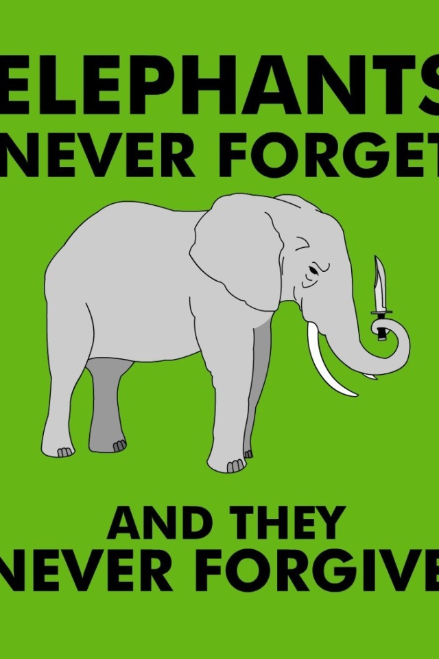 Das Elephants Never Forget Wallpaper 640x960