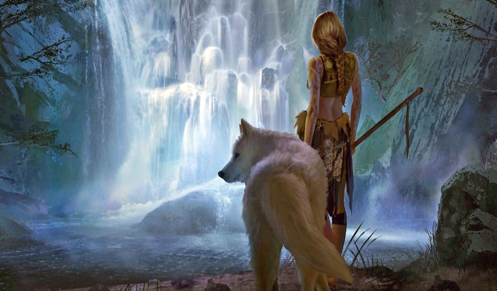 Обои Warrior Wolf Girl from Final Fantasy 1024x600