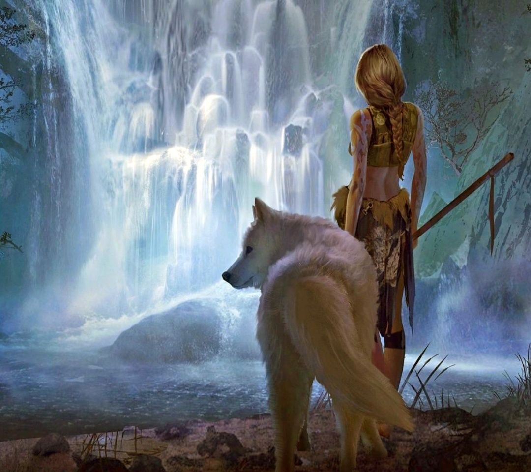 Warrior Wolf Girl from Final Fantasy wallpaper 1080x960