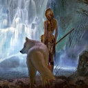 Warrior Wolf Girl from Final Fantasy wallpaper 128x128