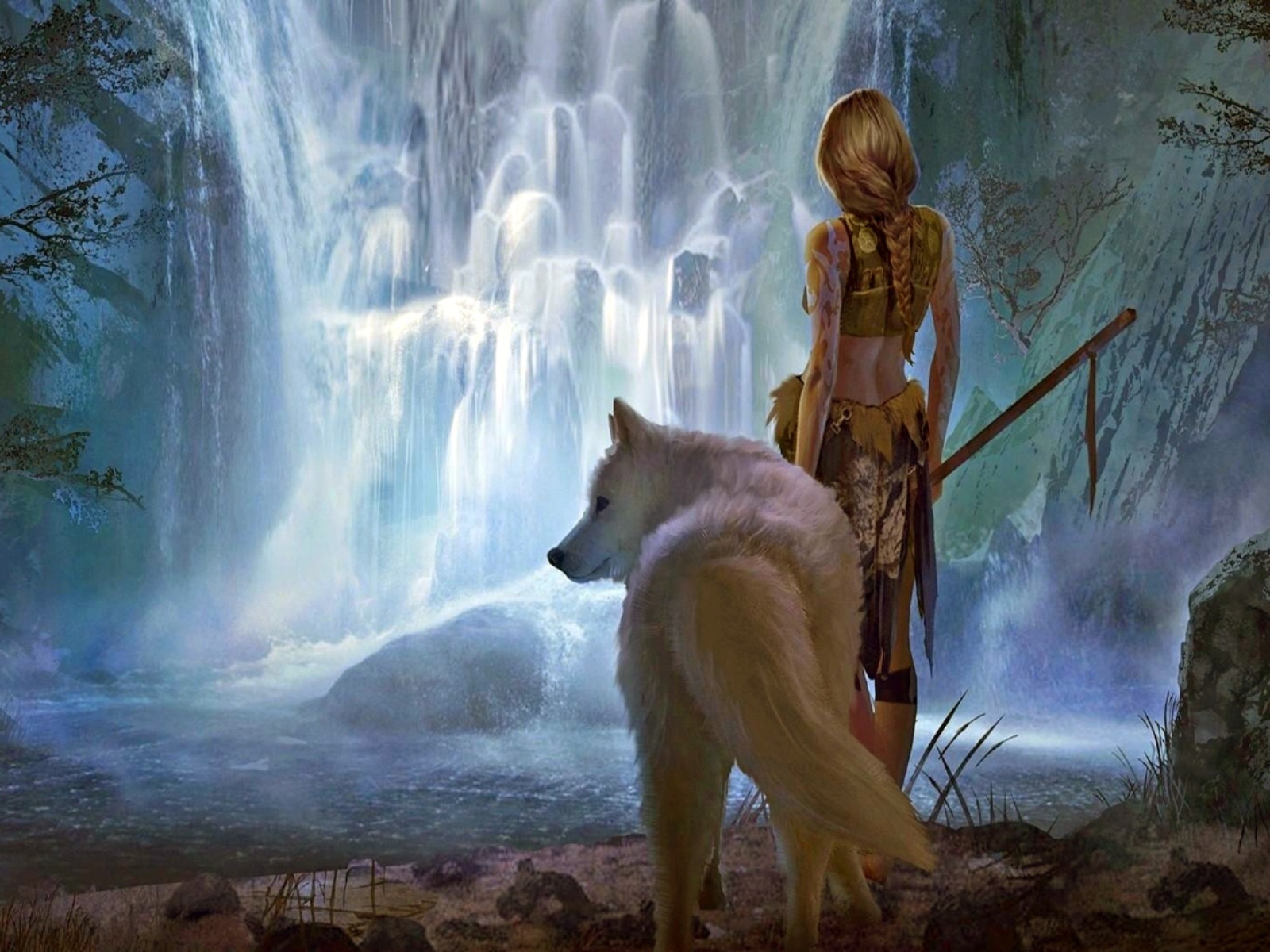 Warrior Wolf Girl from Final Fantasy wallpaper 1600x1200