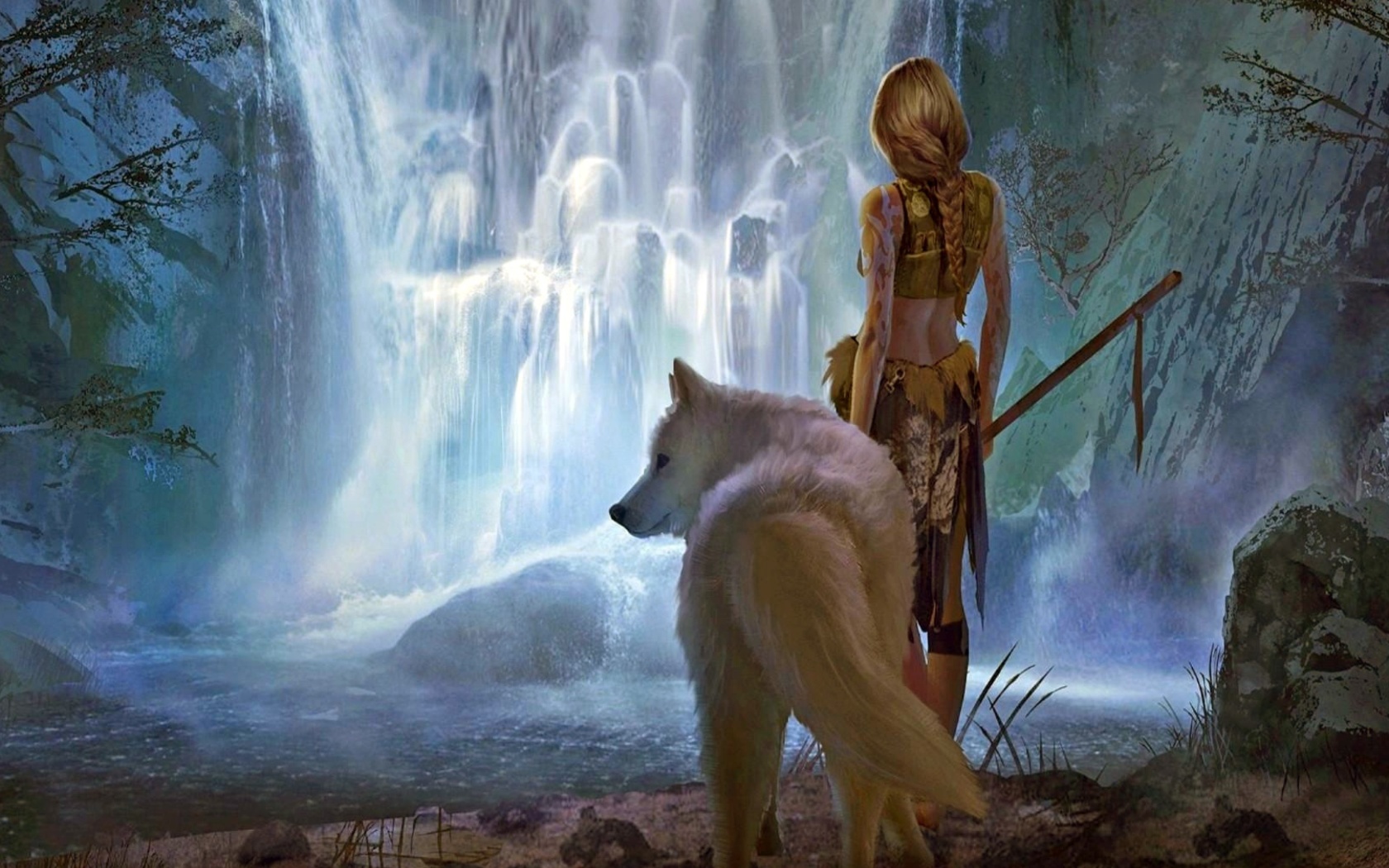 Warrior Wolf Girl from Final Fantasy wallpaper 1680x1050
