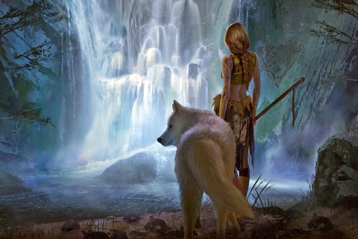 Warrior Wolf Girl from Final Fantasy wallpaper
