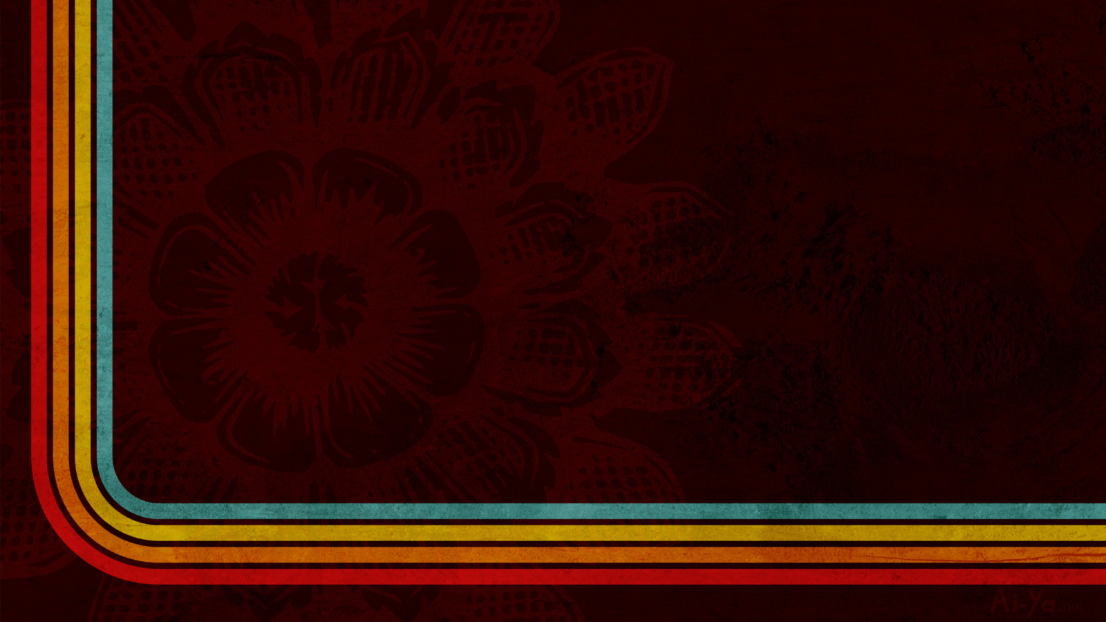 Обои Flower And Colorful Stripes 1600x900