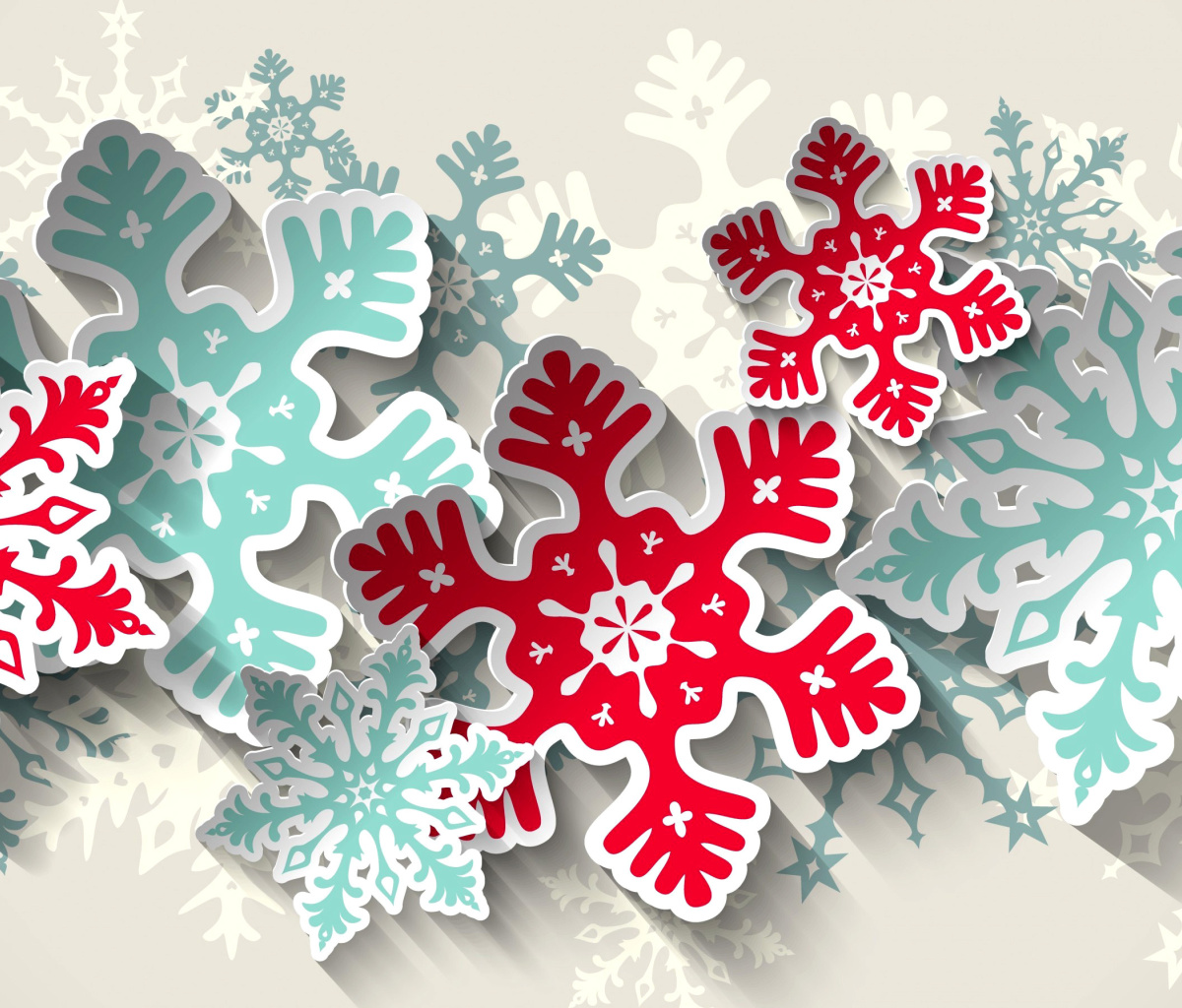 Fondo de pantalla Snowflakes Decoration 1200x1024