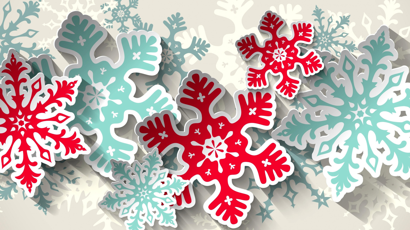 Screenshot №1 pro téma Snowflakes Decoration 1366x768