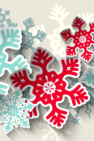 Das Snowflakes Decoration Wallpaper 320x480