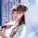Samurai Girl with Katana wallpaper 128x128