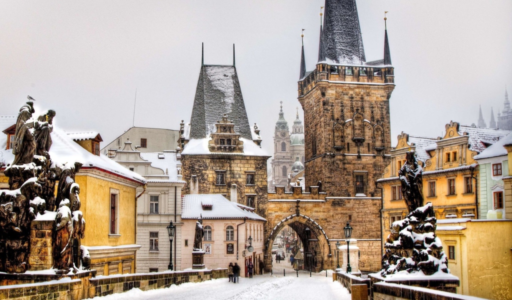 Sfondi Winter In Prague 1024x600