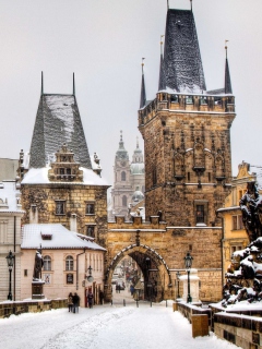Обои Winter In Prague 240x320
