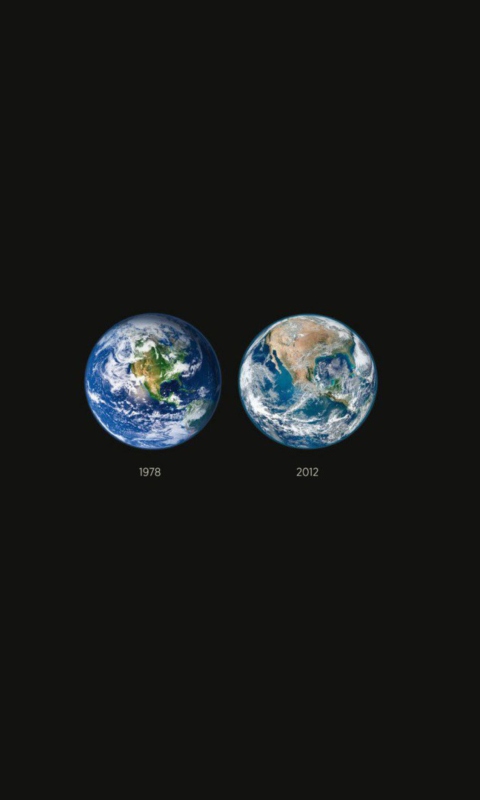 Обои Global Warming 1978 Vs. 2012 480x800