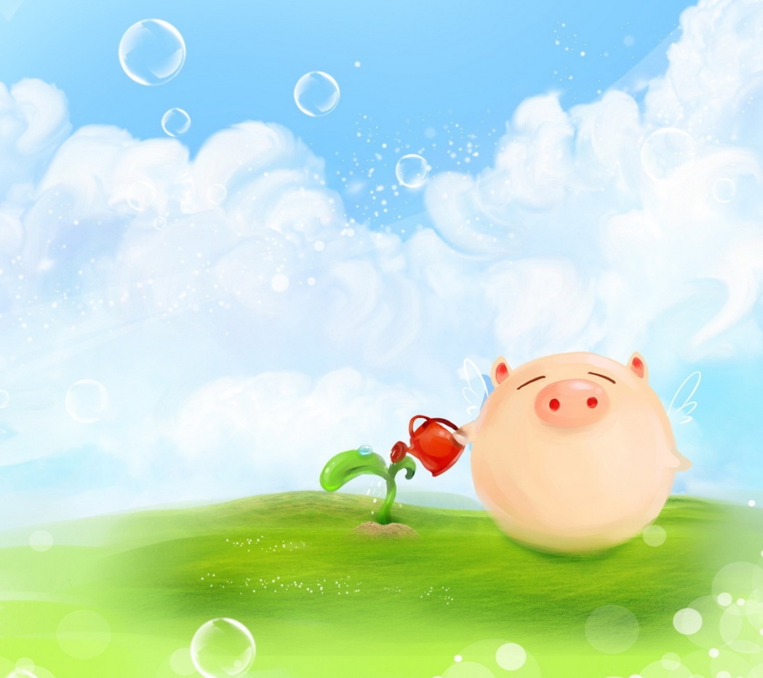 Das Pig Artwork Wallpaper 1080x960