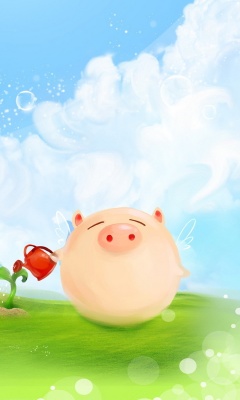 Fondo de pantalla Pig Artwork 240x400