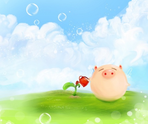Fondo de pantalla Pig Artwork 480x400