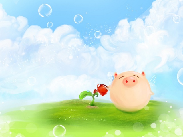 Das Pig Artwork Wallpaper 640x480