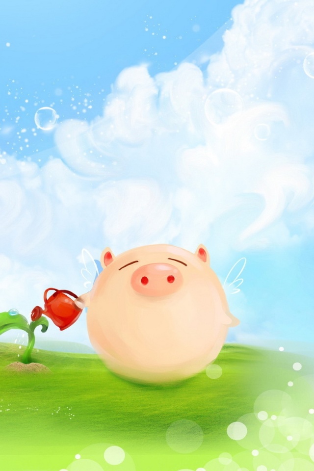 Das Pig Artwork Wallpaper 640x960