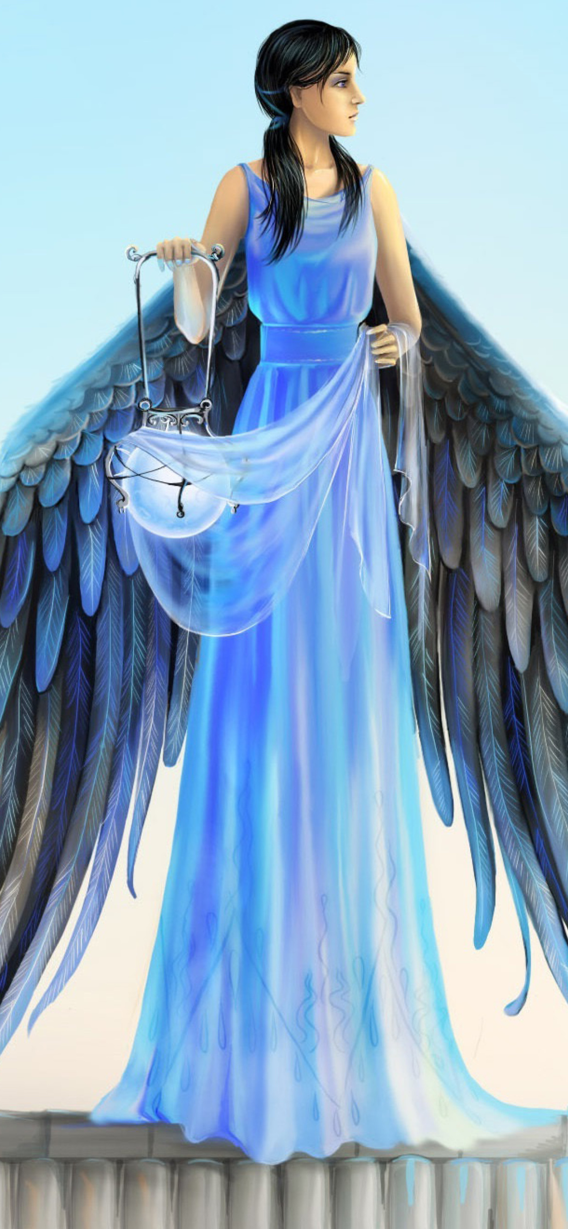 Das Angel with Wings Wallpaper 1170x2532