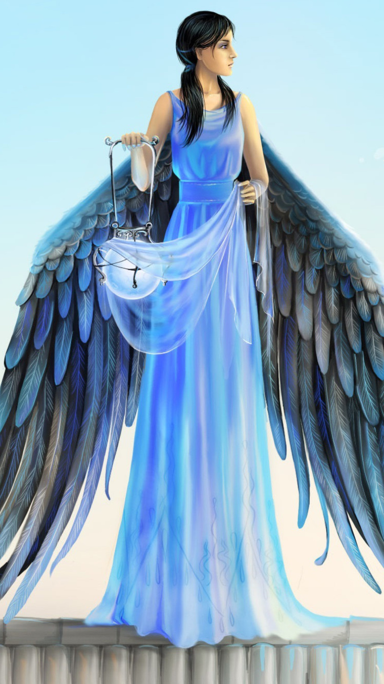 Das Angel with Wings Wallpaper 750x1334