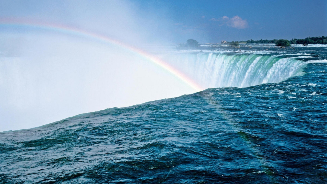 Das Waterfall And Rainbow Wallpaper 1280x720