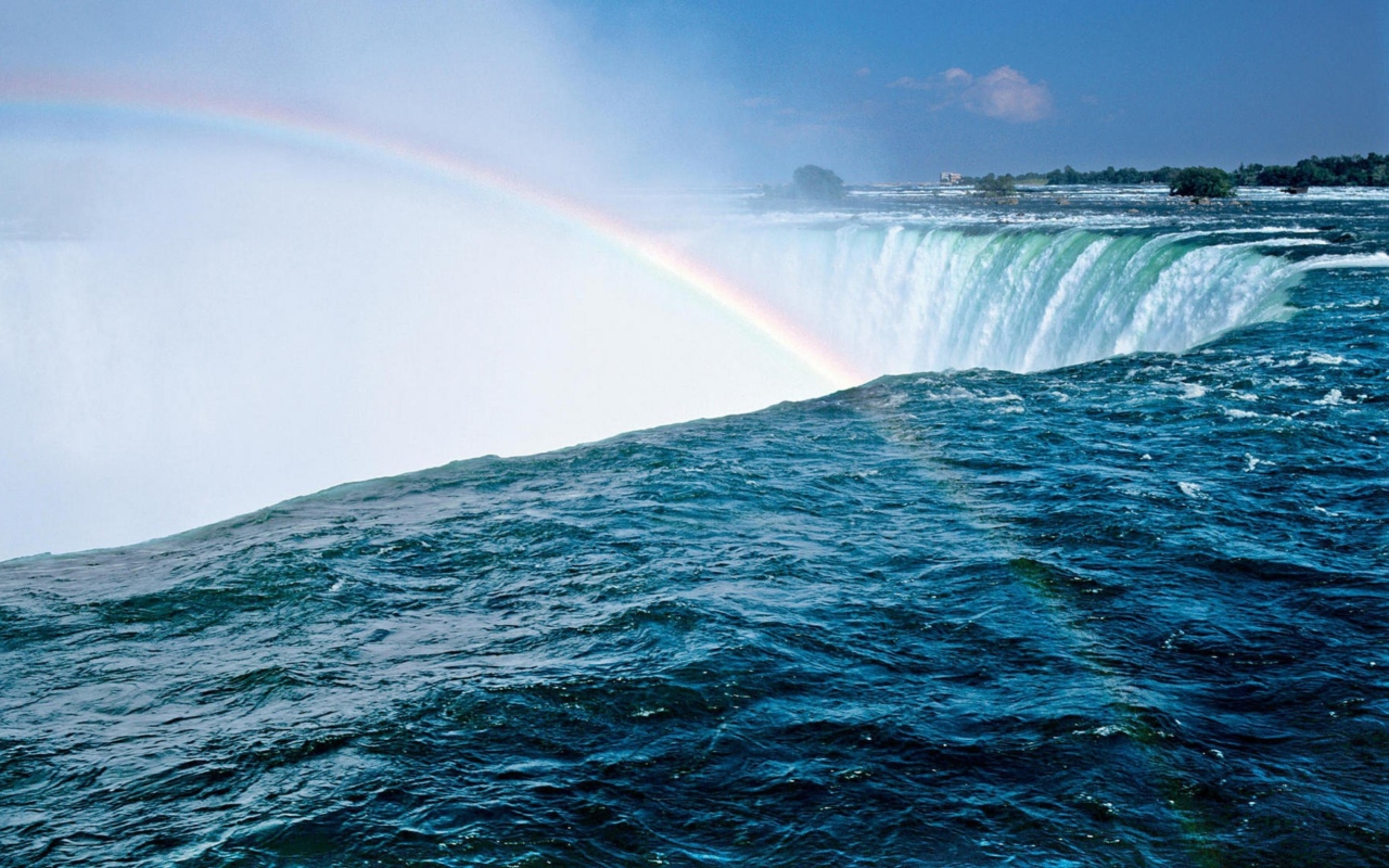 Waterfall And Rainbow wallpaper 1280x800