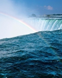 Fondo de pantalla Waterfall And Rainbow 128x160