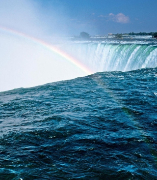 Kostenloses Waterfall And Rainbow Wallpaper für 320x480