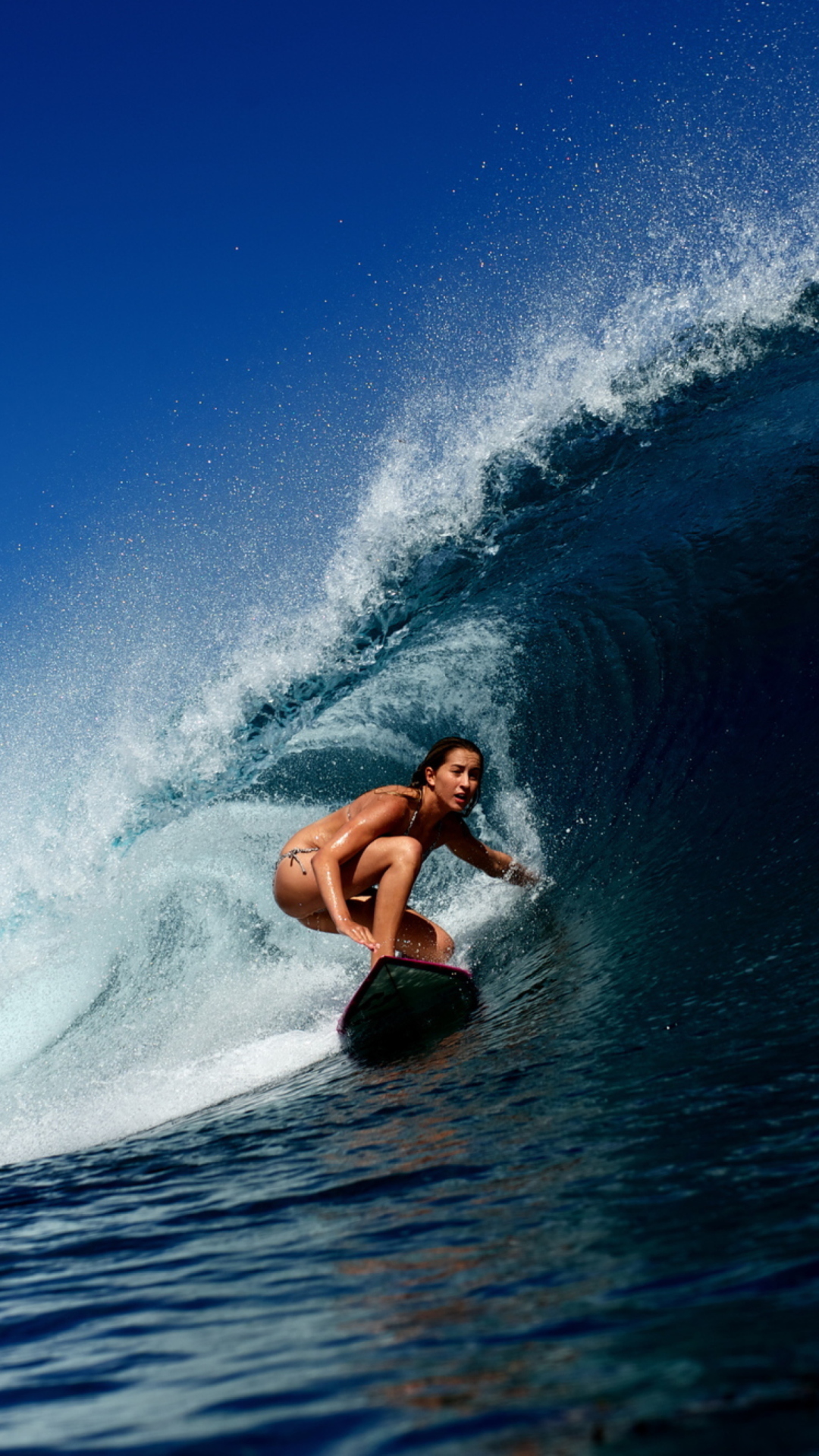 Big Wave Surfing Girl wallpaper 1080x1920
