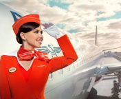 Russian girl stewardess wallpaper 176x144