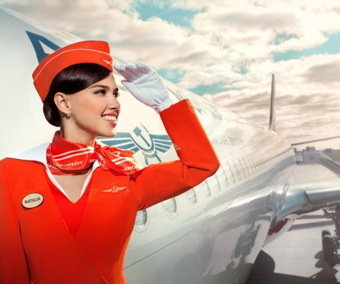 Russian girl stewardess wallpaper 480x400