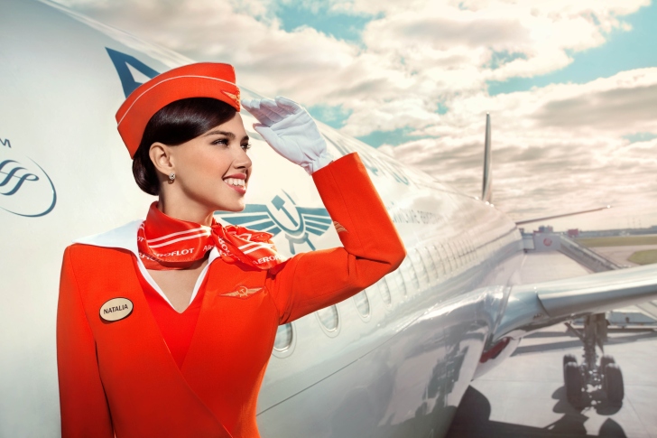 Обои Russian girl stewardess