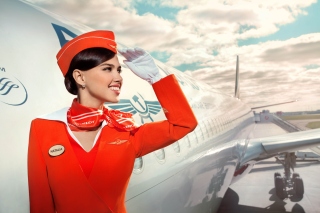 Russian girl stewardess Background for Android, iPhone and iPad